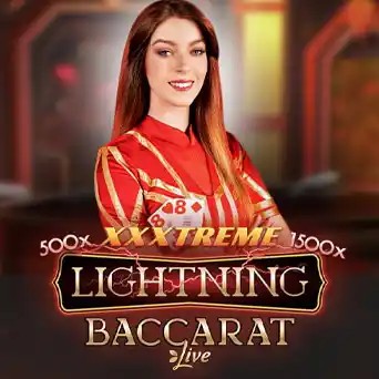Lightning Baccarat online game logo by Evolution on planbetcasino.de